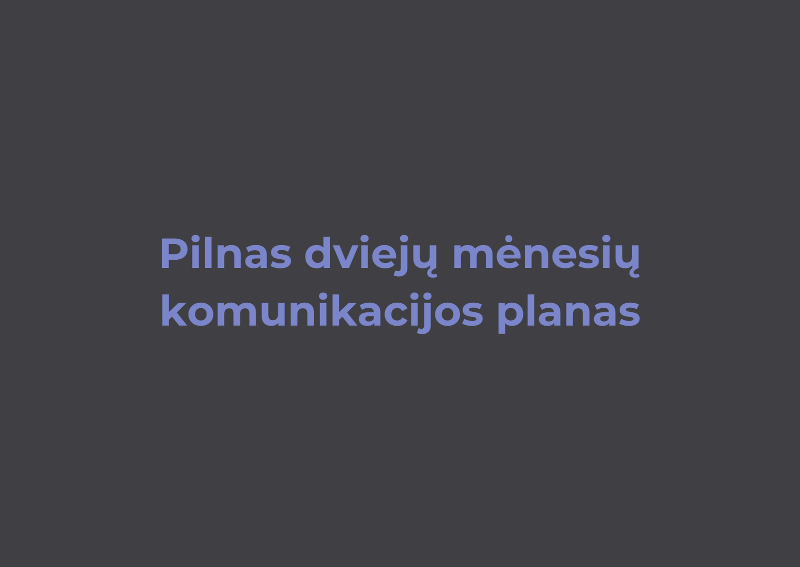 Komunikacijos planas